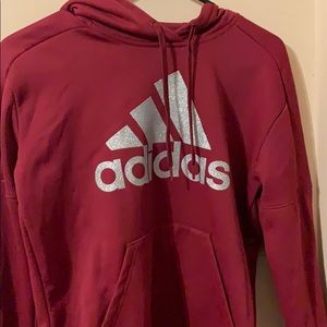 Adidas hoodie sparkle silver “Adidas” lettering